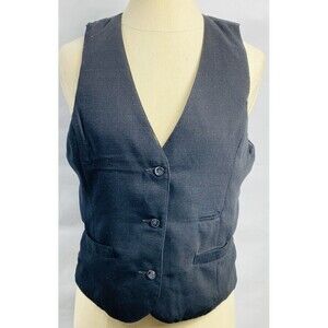 Long Way Silk Filled Black Vest Women Size L